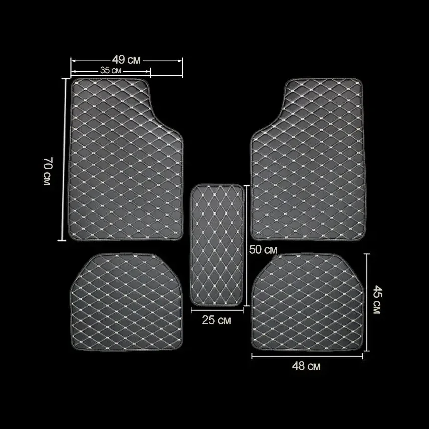 Car Floor Mats 5Pcs PU Leather - Leather Cleaner Interior 评论和价格