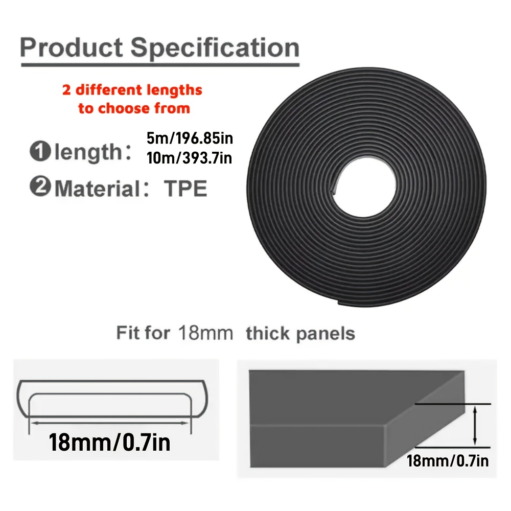 5M Flexible TPE Edge Banding T - Trim Restorer Plastic 评论和价格