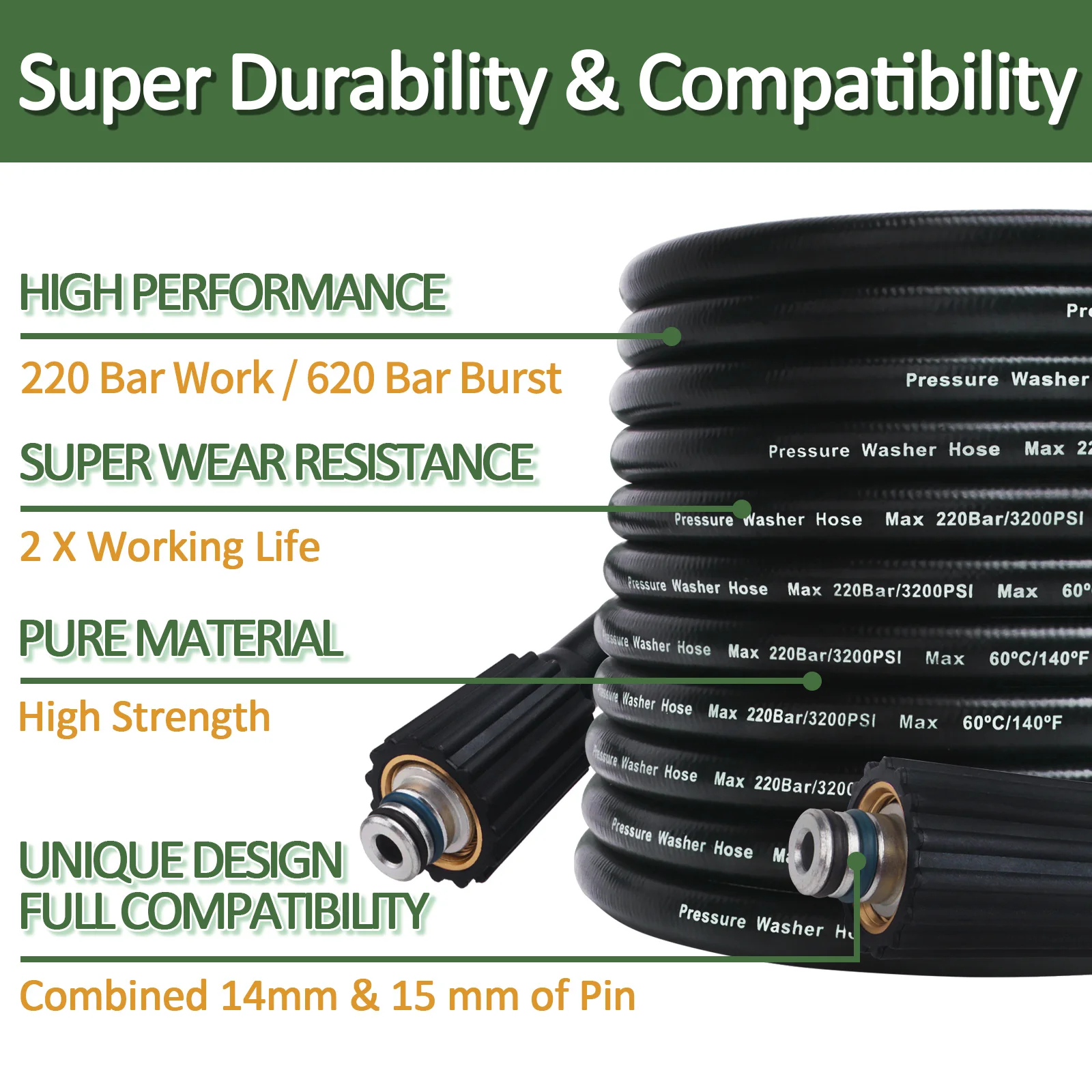 10m High Pressure Washer Hose  - Car Shampoo Ph 评论和价格